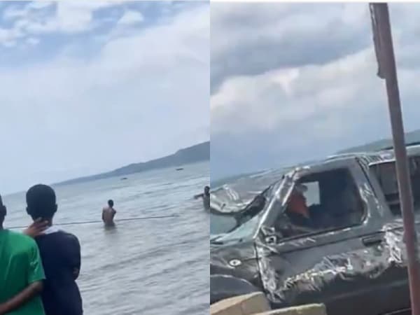Pickup truck plunges into Volta Lake from Afram Plains ferry