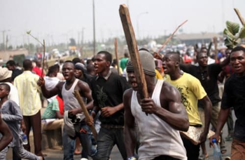 Mob attacks police vehicle after tenant allegedly kills 85-year-old landlady