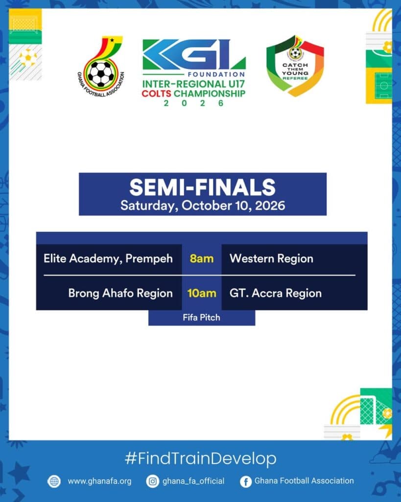 KGL Foundation U17 Colts Championship: Prempeh Face Western Region as Championship Reaches Semi-Finals