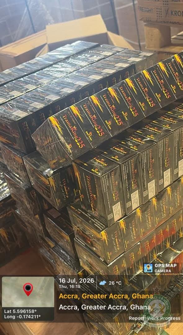 Three arrested at Accra Airport as NACOC foils attempted smuggling of GH¢100m worth of tramadol