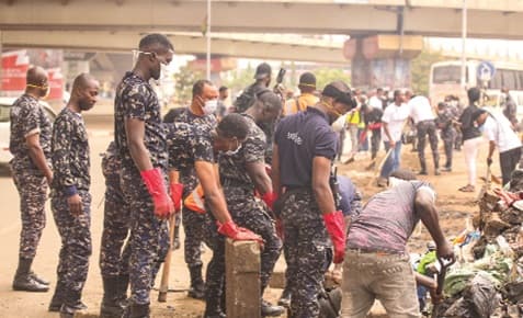 Ghana news Security forces lead clean-up exercise... Security forces lead clean-up exercise...