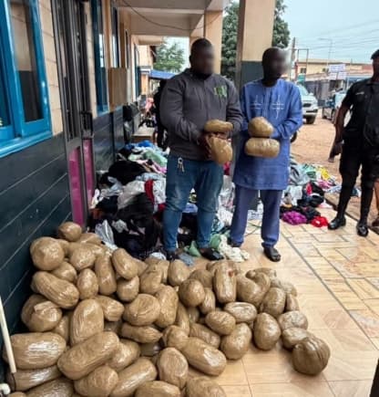 100 parcels of suspected narcotics seized at Asawase Market, two arrested
