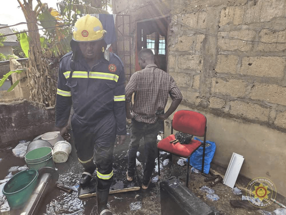 GNFS responds to fire outbreak at Kasoa Brigade