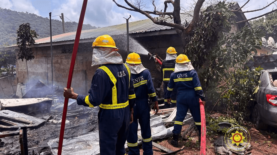 Fire destroys two container shops, damages three others at Bogoso market
