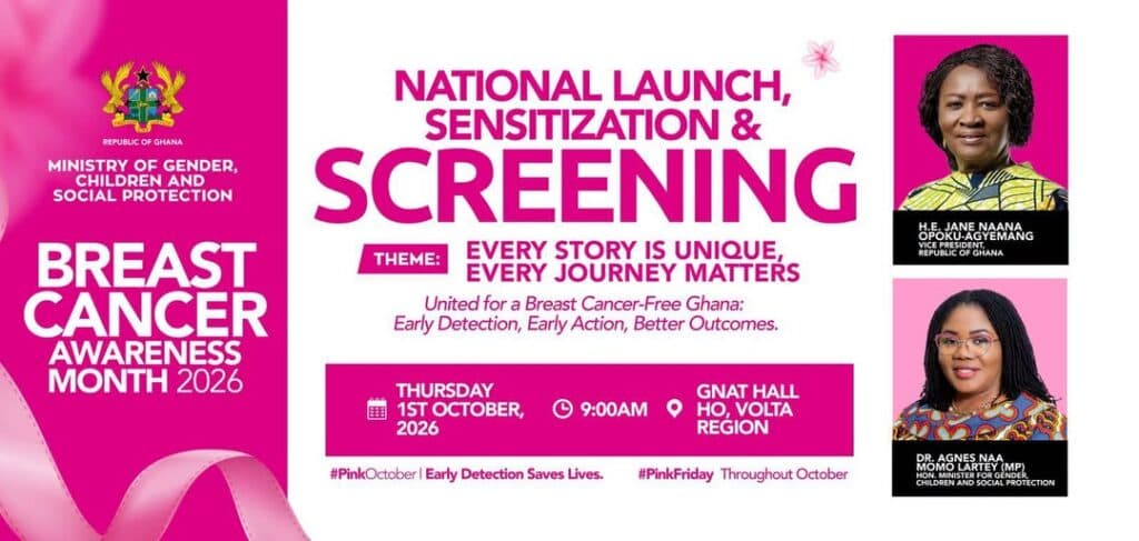 Gender Ministry launches 2026 National Breast Cancer Awareness Month in Ho