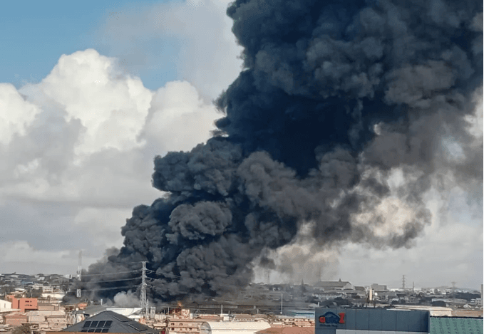 Fire at North Industrial Area triggers power outage in parts of Accra
