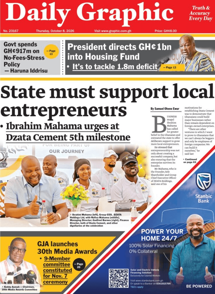 Today’s front pages: Thursday, October 8, 2026