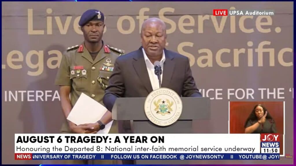 ‘They never expected it would be their final journey’ – Mahama honours helicopter crash victims