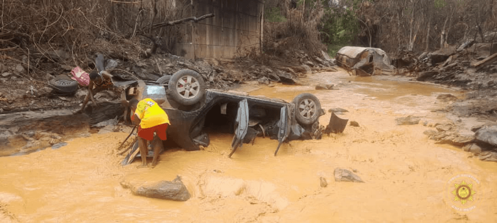Six injured as Toyota Corolla plunges into Birim river at Biremso