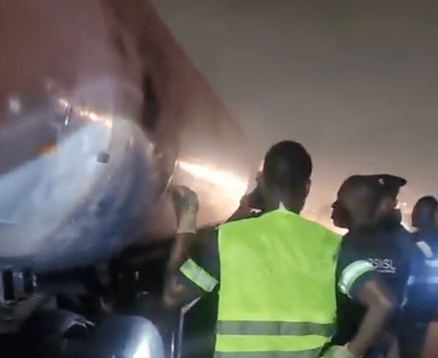 50,000-litre LPG tanker fire contained on Tema Motorway as Fire Service averts disaster