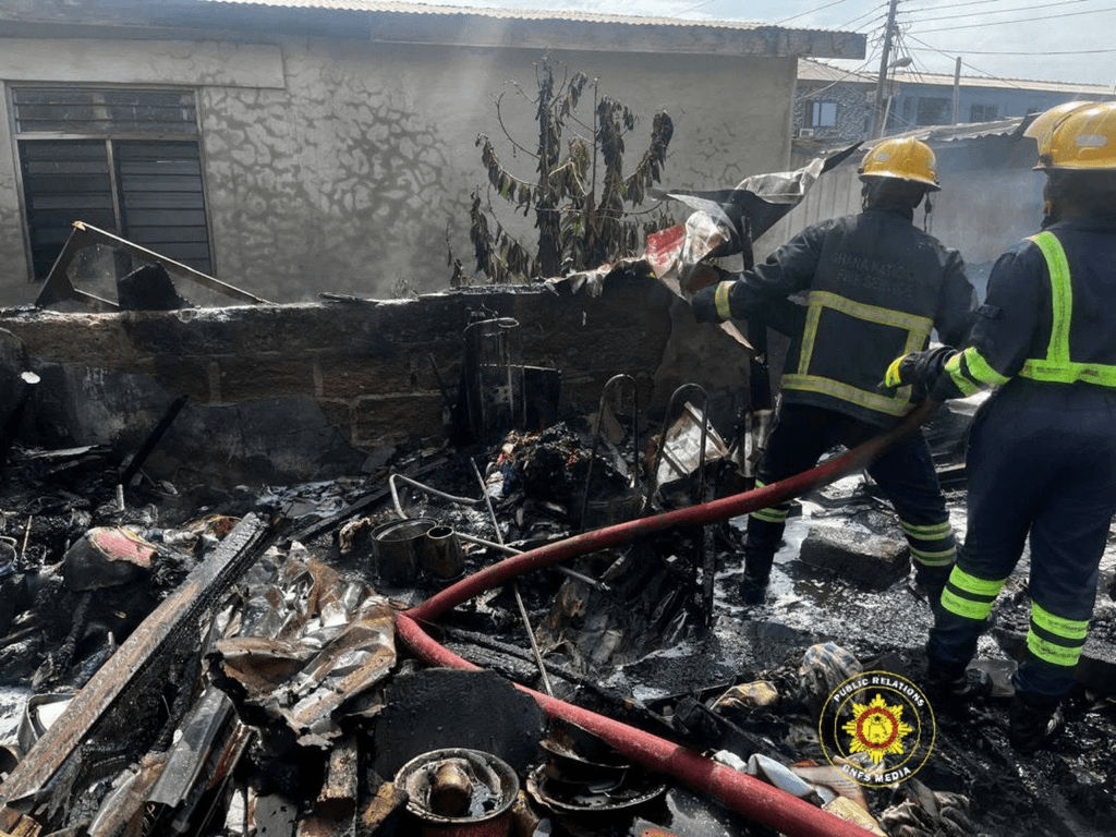 Fire destroys wooden structure near Yesu Mo Villa at Bush Road